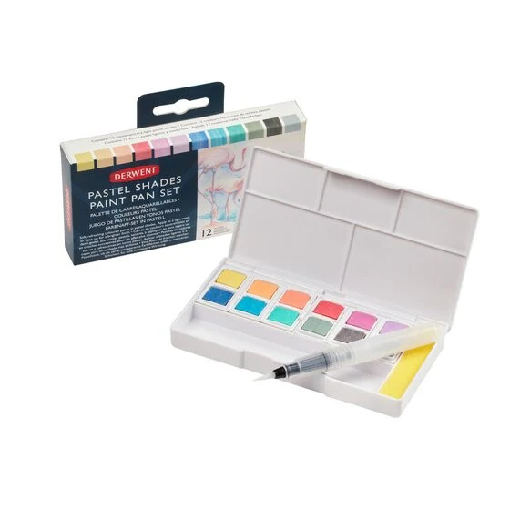 Zestaw farb Derwent Pastel Shades Paint Pan Set 12 kolorów - Image 8