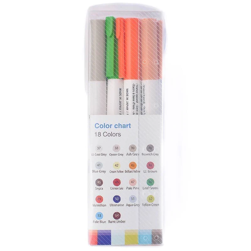 Zestaw japońskich brush penów Marvy Uchida | 18 kolorów - Image 2