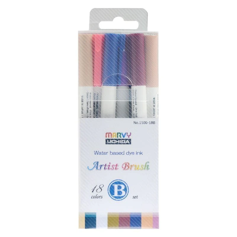 Zestaw japońskich brush penów Marvy Uchida | 18 kolorów - Image 4