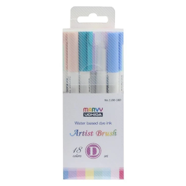 Zestaw japońskich brush penów Marvy Uchida | 18 kolorów - Image 6