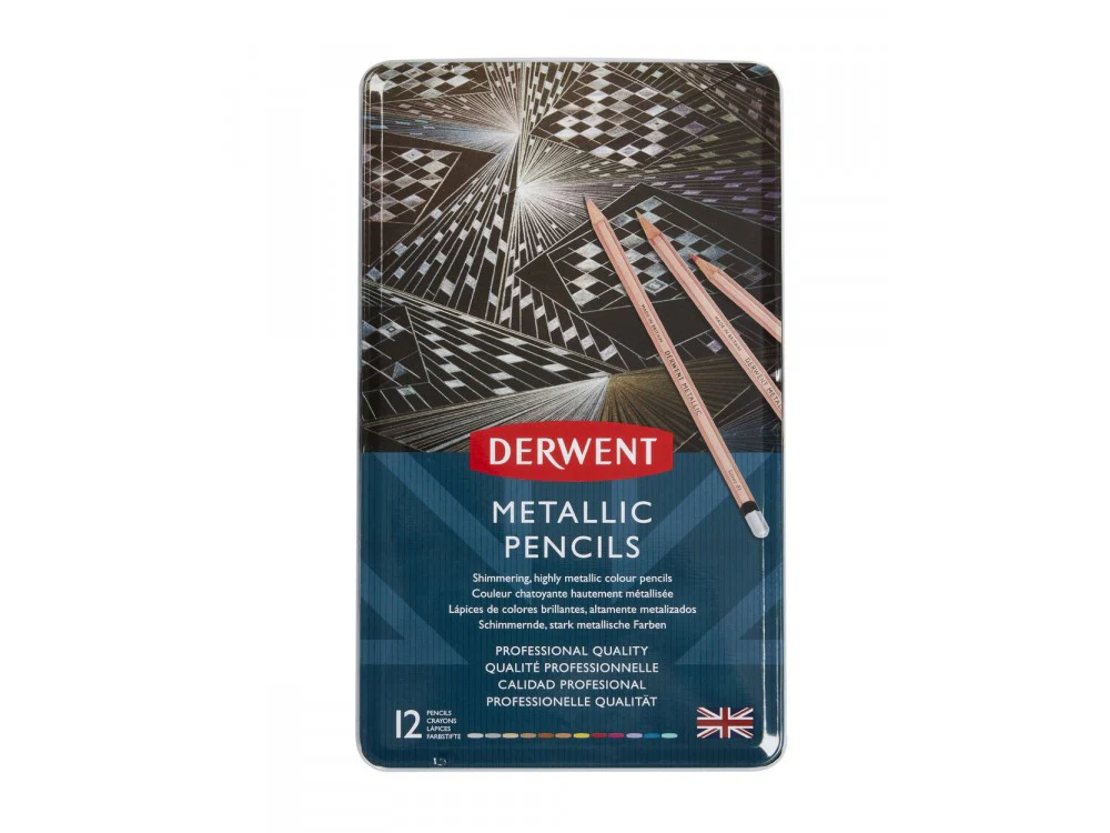 Zestaw kredek Derwent Metallic Pencils 12 sztuk - Image 3