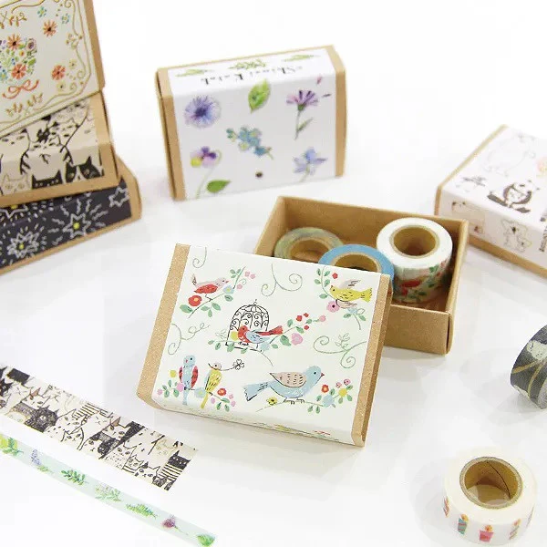 Zestaw mini taśm washi w pudełku | Ptaki - Image 3