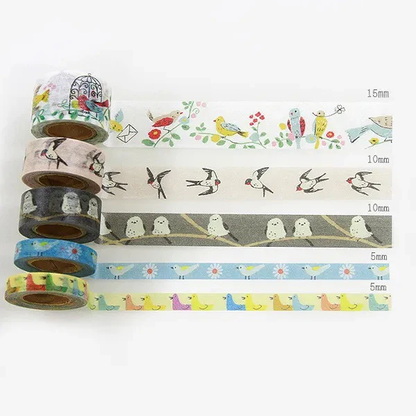 Zestaw mini taśm washi w pudełku | Ptaki - Image 7