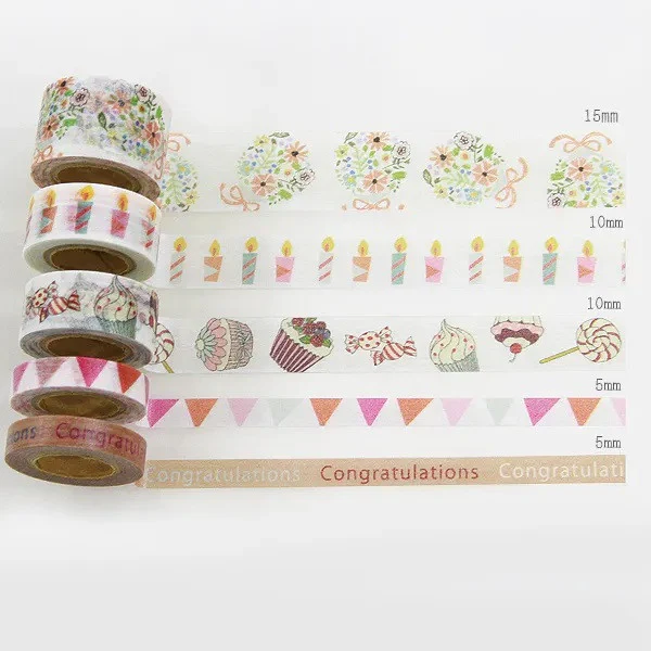 Zestaw mini taśm washi w pudełku | Świętowanie - Image 3