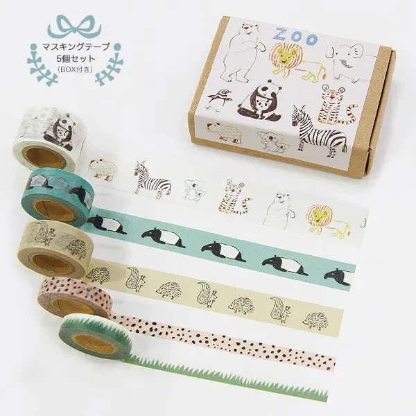 Zestaw mini taśm washi w pudełku | ZOO - Image 2