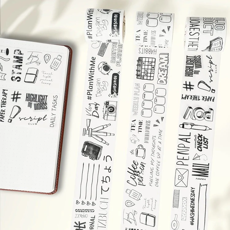 Zestaw naklejek w taśmie Washi | Journaling - Image 2