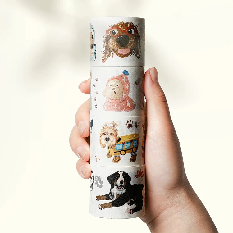 Zestaw naklejek w taśmie Washi | Wesołe szczeniaki - Image 6