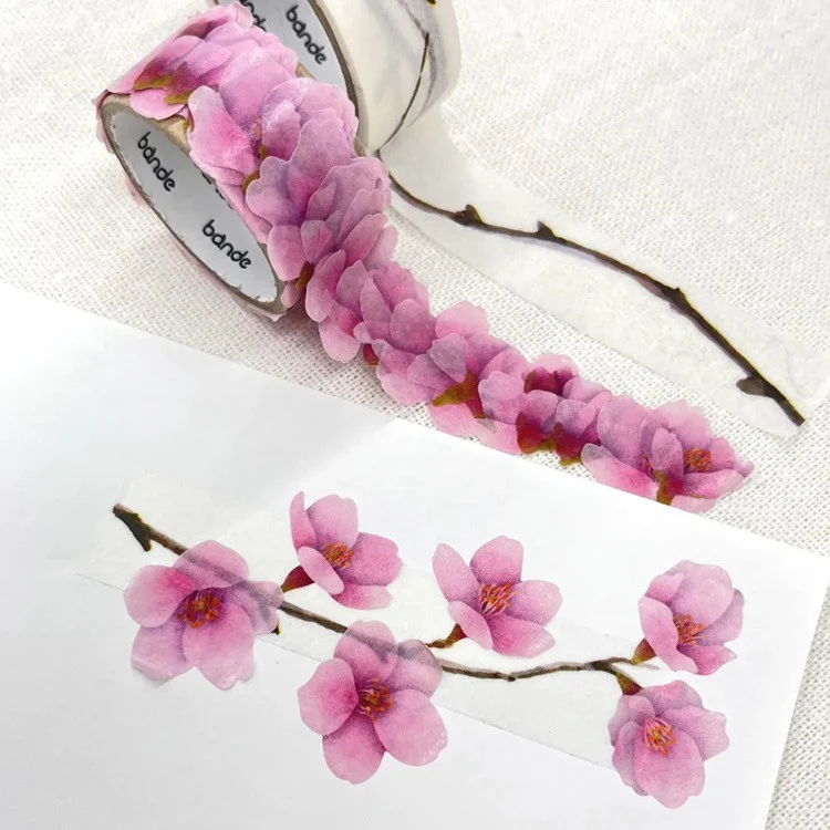 Zestaw naklejek Washi w taśmie | Wiśnia Kawazu - Image 4
