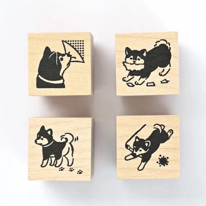 Zestaw pieczątek drewnianych | Shiba - Image 2