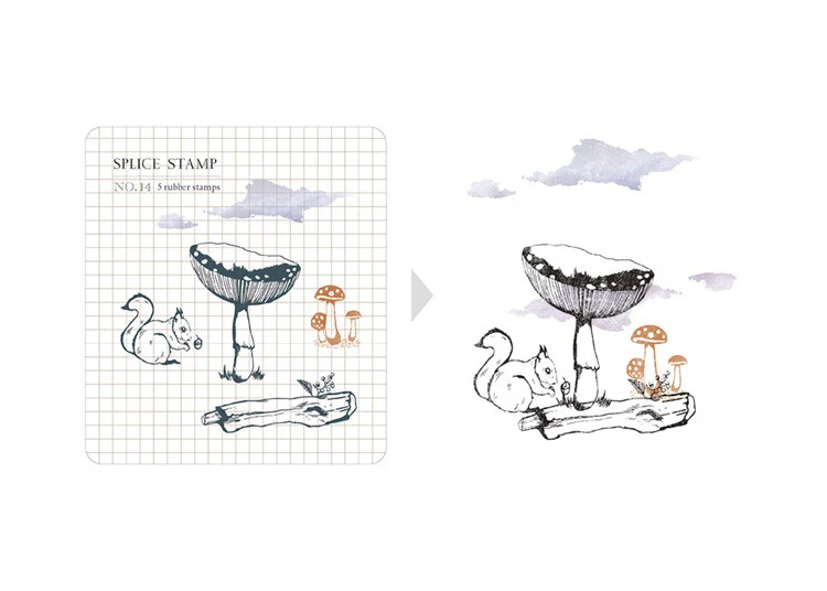 Zestaw stempli silikonowych Icon | Las za mgłą - Image 2
