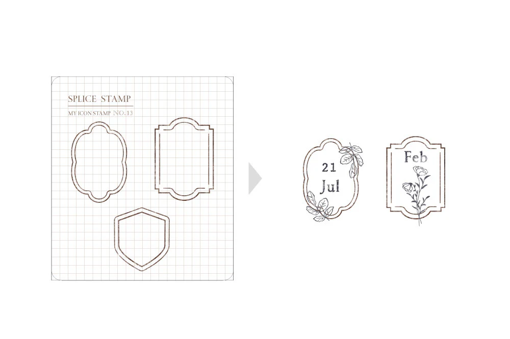 Zestaw stempli silikonowych Icon | Ramki - Image 2