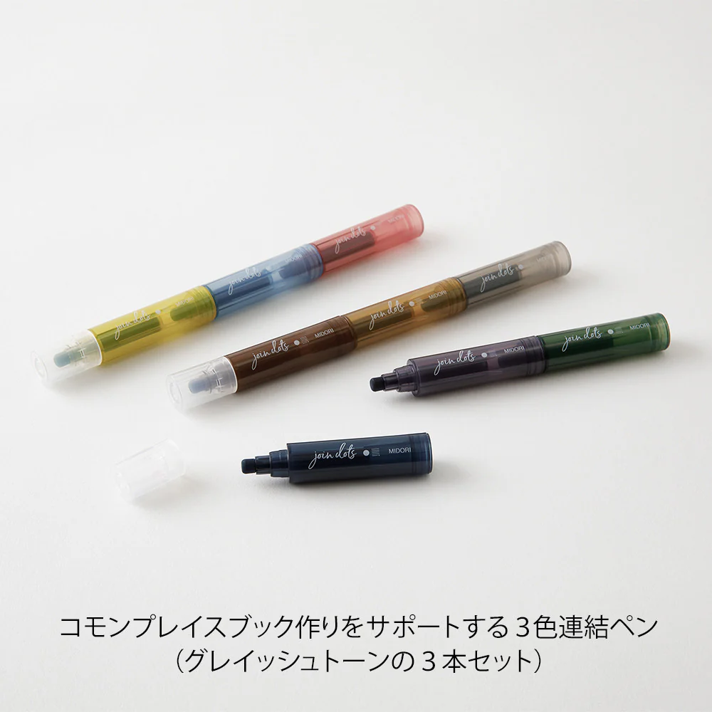 Zestaw zakreślaczy Midori Connecting Pen Join Dots | Grayish Tone - Image 3