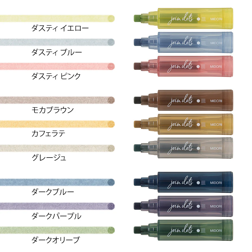 Zestaw zakreślaczy Midori Connecting Pen Join Dots | Grayish Tone - Image 5