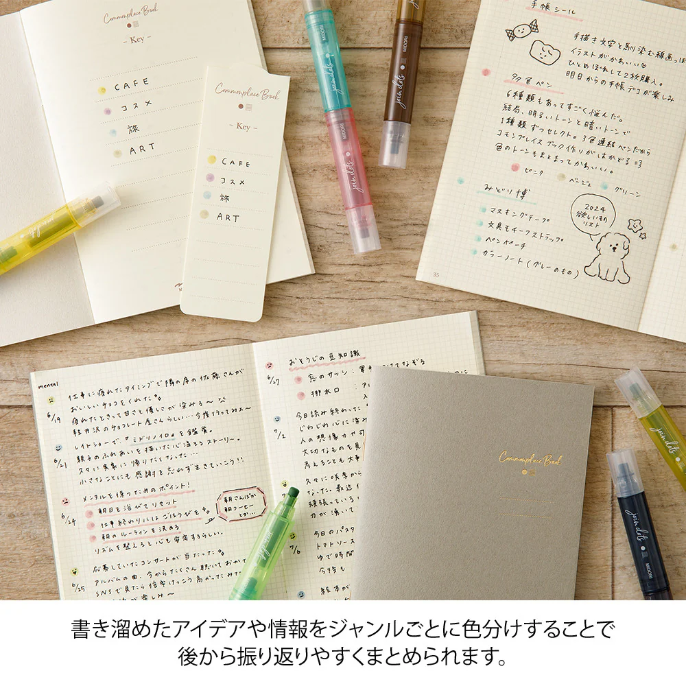 Zestaw zakreślaczy Midori Connecting Pen Join Dots | Grayish Tone - Image 7
