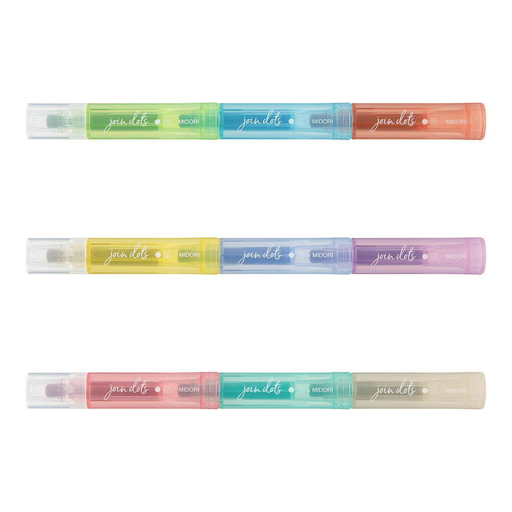 Zestaw zakreślaczy Midori Connecting Pen Join Dots | Light Tone - Image 3