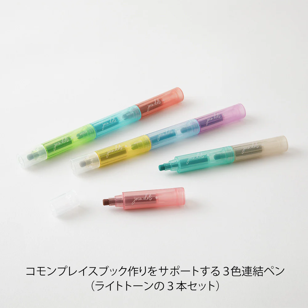 Zestaw zakreślaczy Midori Connecting Pen Join Dots | Light Tone - Image 4