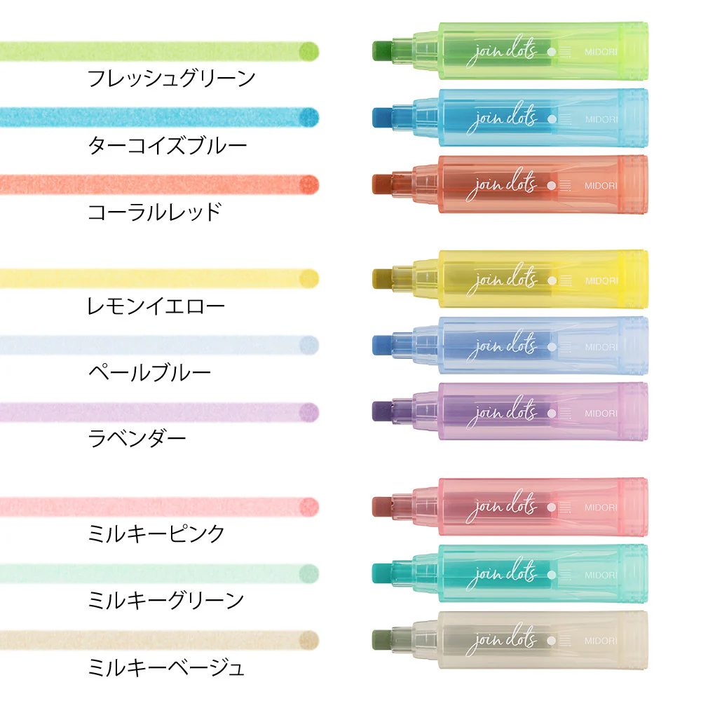 Zestaw zakreślaczy Midori Connecting Pen Join Dots | Light Tone - Image 5