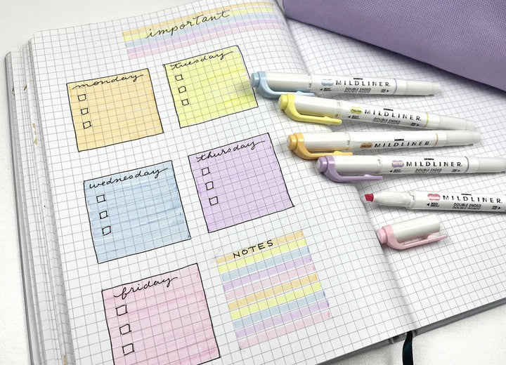 Zestaw zakreślaczy MILDLINER z podwójną końcówką Zebra 5 szt. | Pastelowy - Image 4